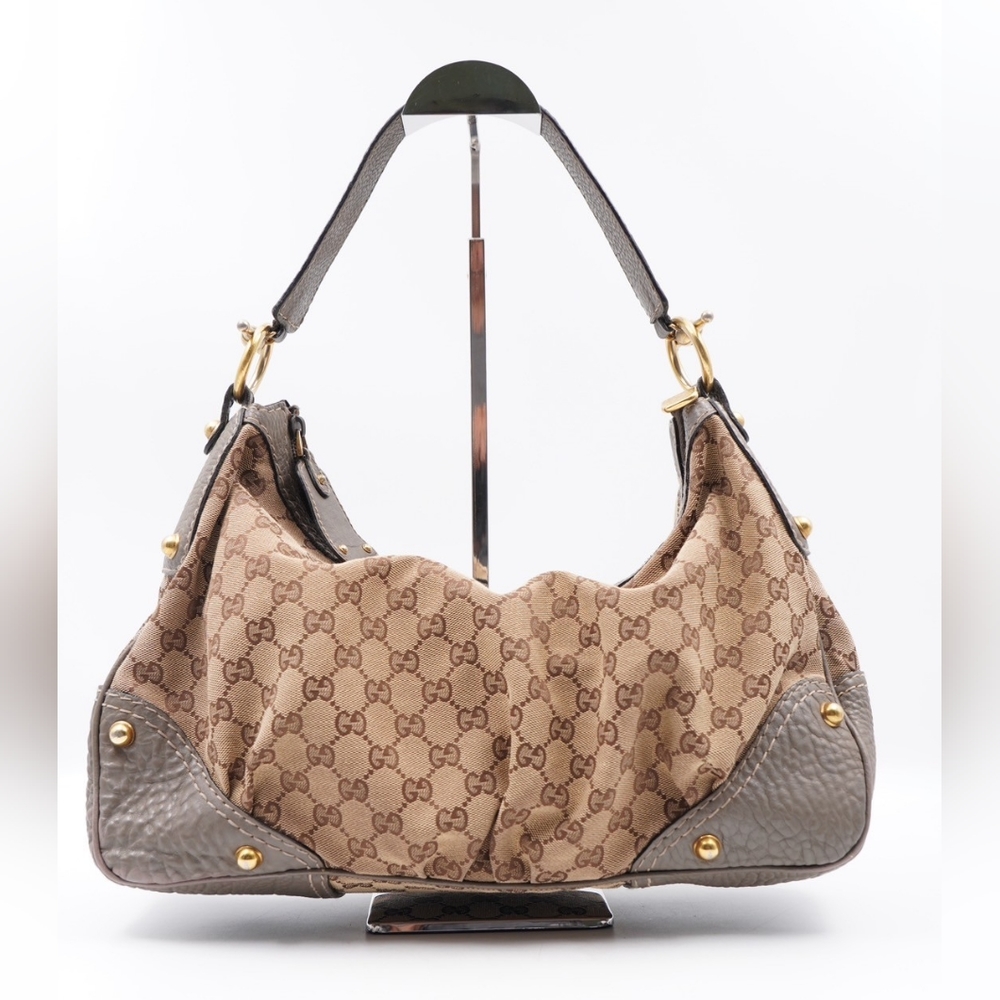 GUCCI Monogram Jockey Hobo